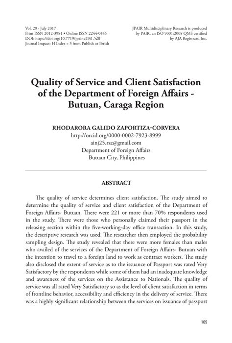 department of foreign affairs – butuan reviews|Quality of Service and Client Satisfaction of the Department of .